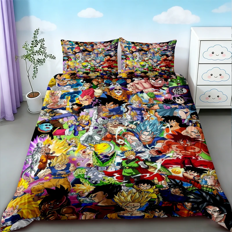 Kids Goku Duvet Cover Dragon Ball Anime Bedding Set Soft and Comfortable Quilt Cover for Bedroom Dormitory view 6