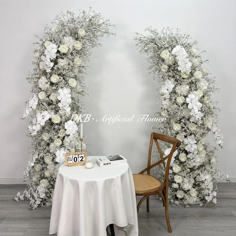 Customized Realistic Silk Artificial Flower Arch For Wedding Hotel Back To School Decorations
