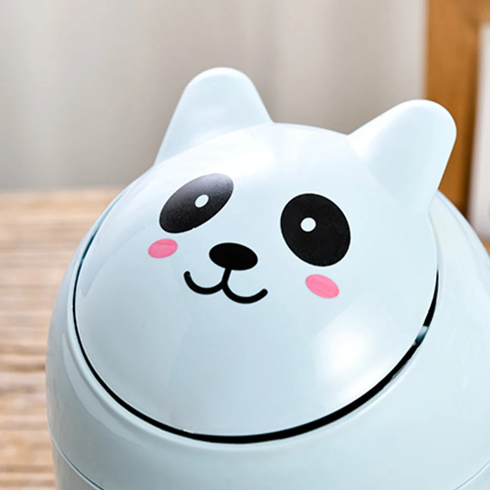 

Desktop Trash Can Waste Basket for Office Storage Bins with Lid Blue Small Work