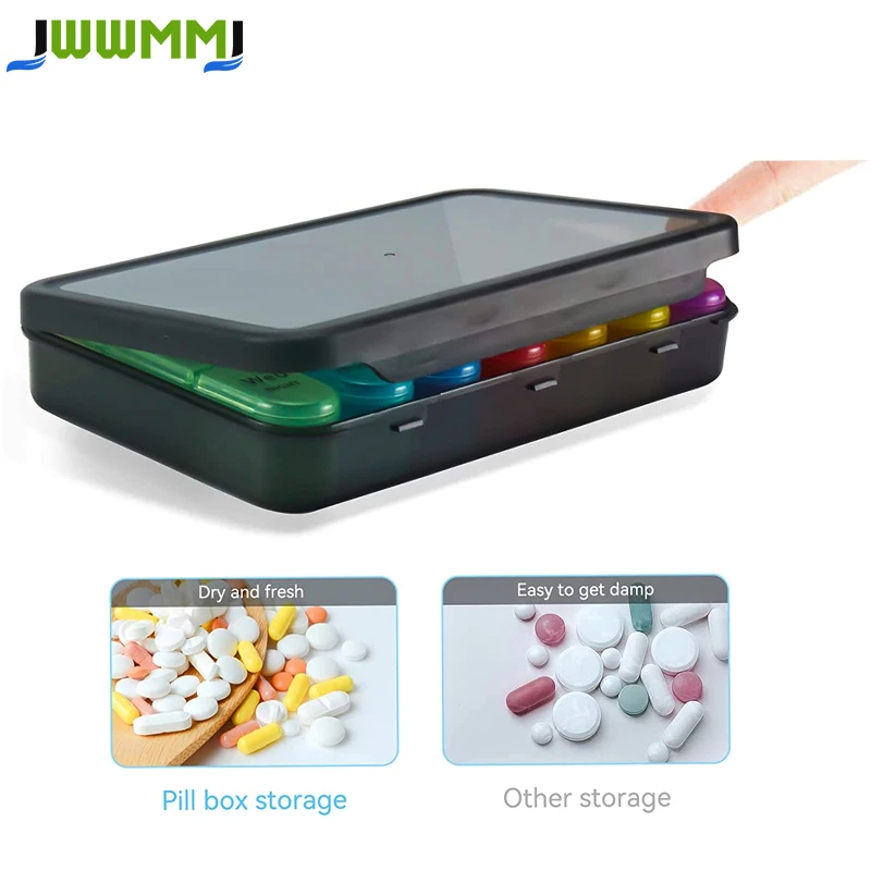 1Pcs Pill Organizer 4 Times a Day,Daily Pill Box Organizer,Large Weekly Medicine Organizer,Pill Cases Organizers 7 Day