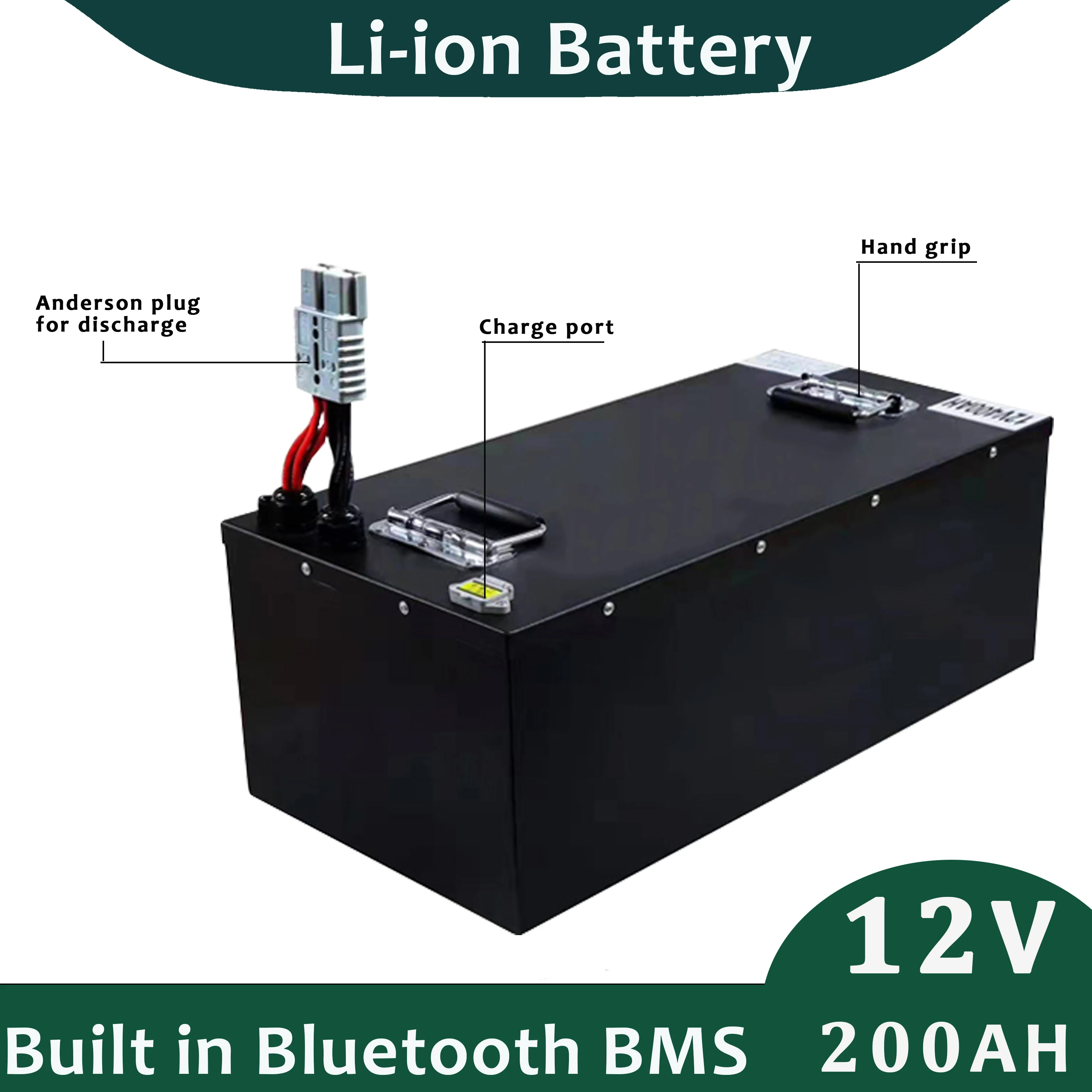 Li-ion Battery 12v 200Ah For 1800W 2400W Power Electirc Cart with 20A Charger