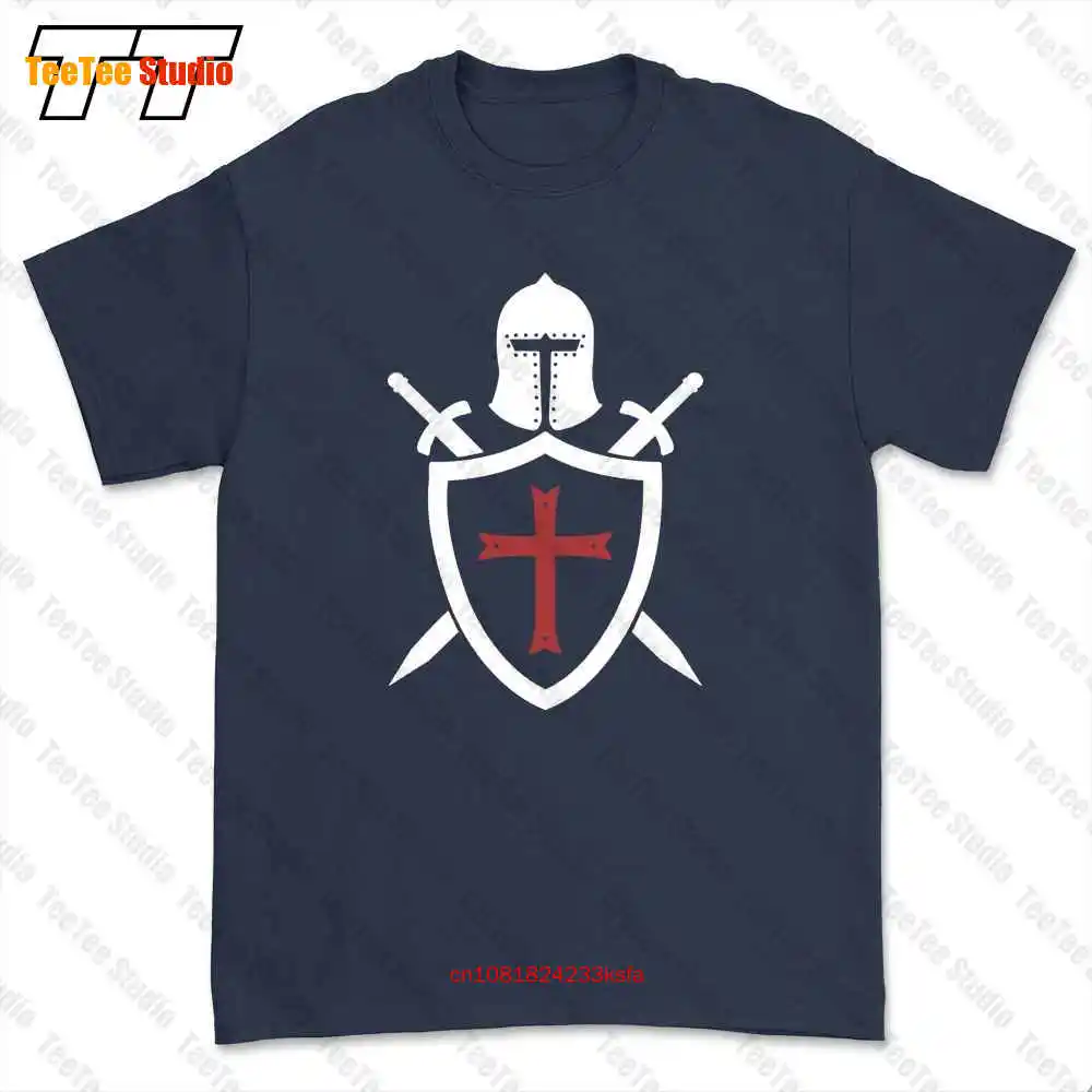 Knights Helmet Cross And Sword Crusader T-shirt Tee UMQ6