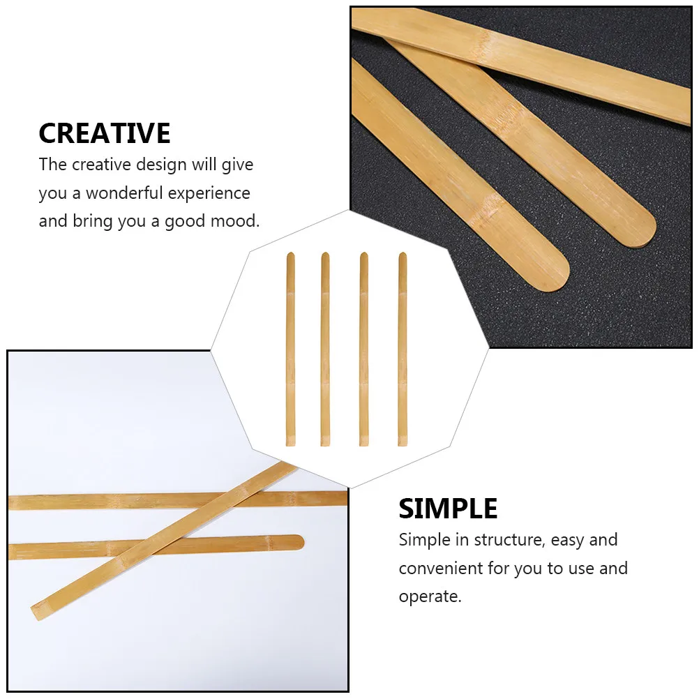 

4Pcs Bamboo Pancake Turning Rods Pancake Presentation Tool Ergonomic Design for Pancakes Omelets Restaurants Home