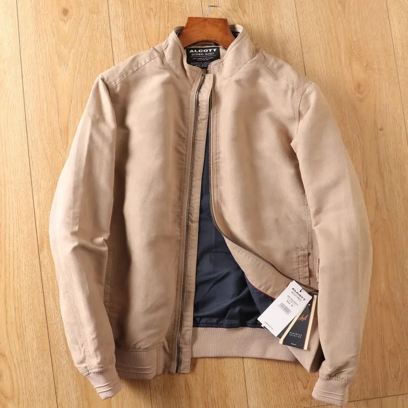 2025 men's stand up collar business casual suede jacket jacket