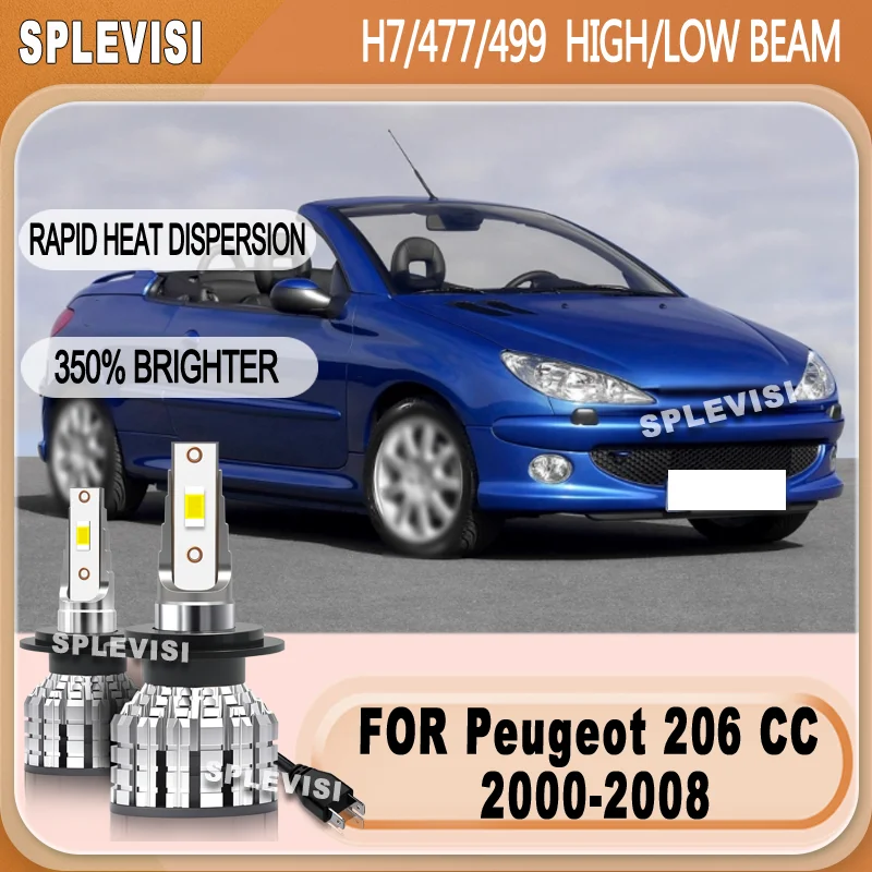 

waterproof and dustproof protection H7/477 LED HIGH/LOW BEAM For Peugeot 206 CC 2000 2001 2002 2003 2004 2005 2006 2007 2008