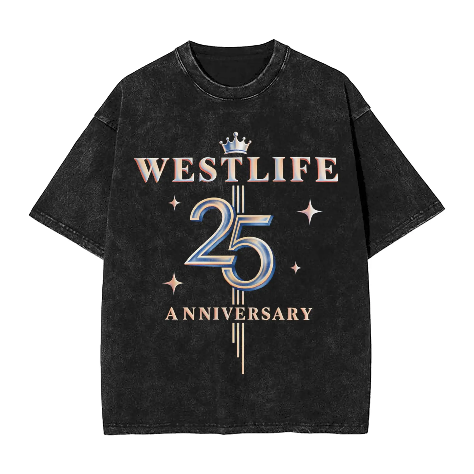 Westlife 25th Anniversary Tour 2026 T Shirt for Men 100% Cotton Vintage T-Shirt Round Neck Short Sleeve Clothes Big Size