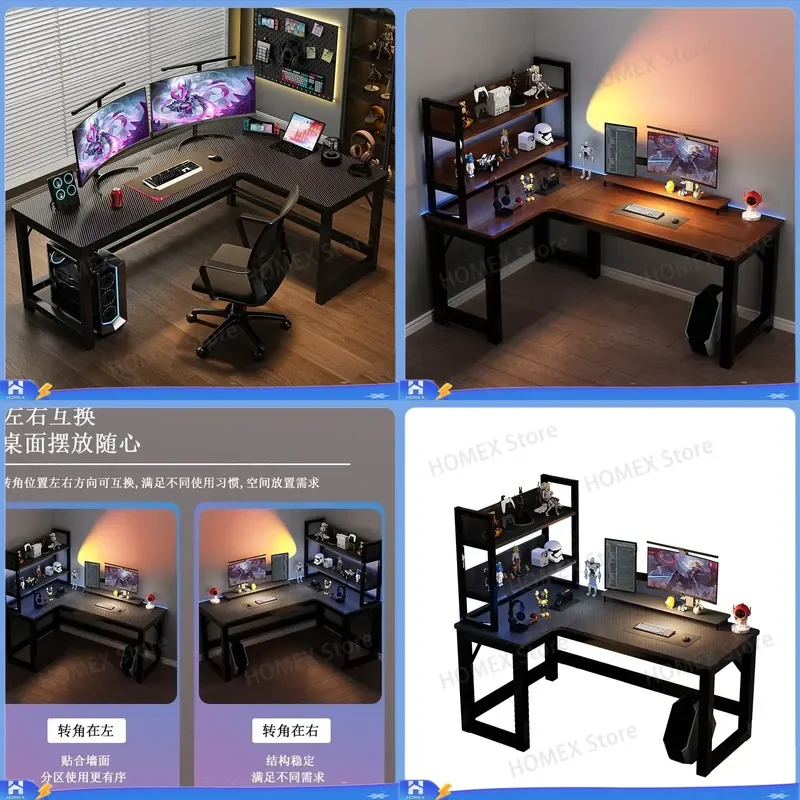 L Shaped Corner Computer Desk Simple Modern E-sports Gaming Table Student Study Desk Bedroom Home Office Workstation