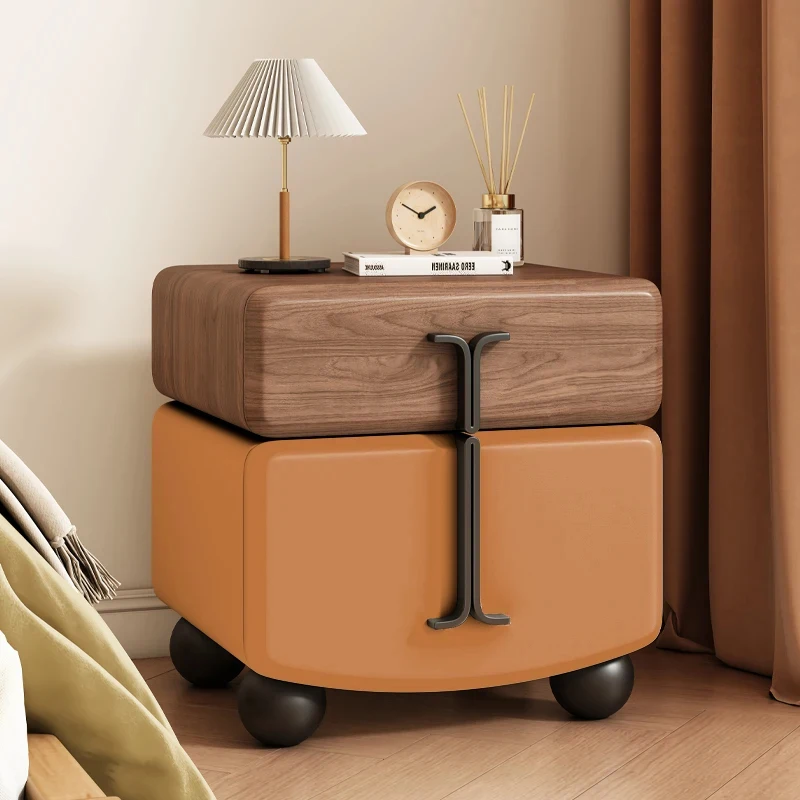 New Den Solid Wood Modern Simplicity Light High End Sense Home Bedroom Children Rotating Bedside