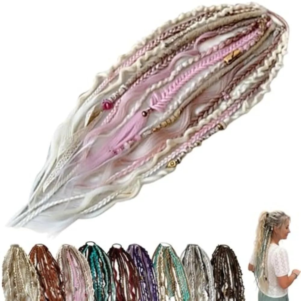 

Эластичные плетеные косы-дреды для волос в стиле бохо с резинкой для волос, аксессуары для волос, подарки