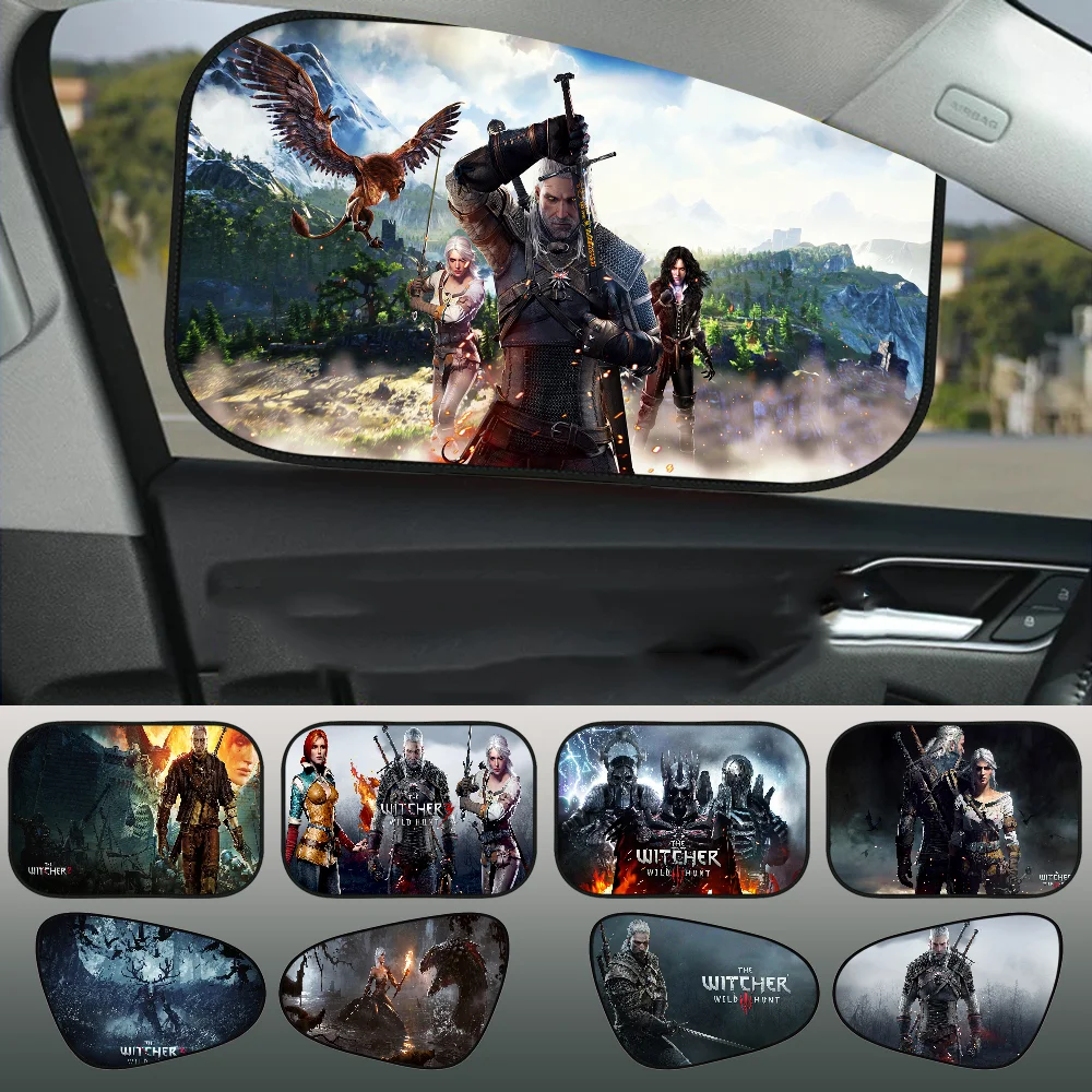 

W-Witcher Games Cartoon Sunshade UV Protection Heat Electrostatic Film Summer Retractable Window Shade Car Printing