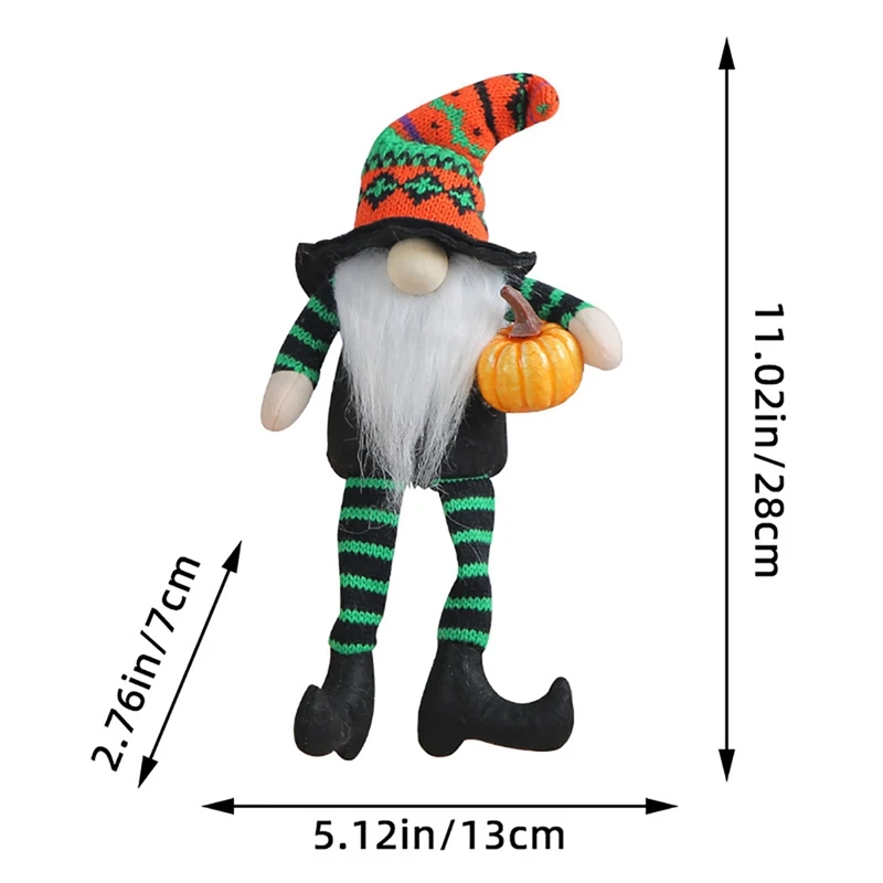 Halloween Broom Witch Gnomes Gnomes Plush  Dangle Leg Gnomes Faceless Gnome Doll For Home Party Holiday Decoration