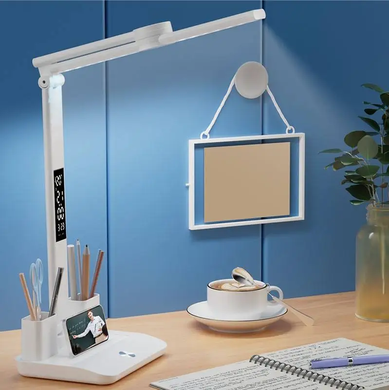 Student Reading Light Emitting Diode Desk Lamp Bedroom Lamp, Light Emitting Diode Clock