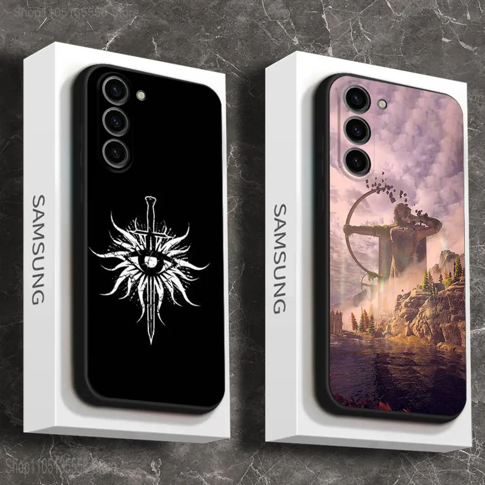 Coque de téléphone Dragon A-Age Inquisition Game, étui noir souple pour Samsung Galaxy A73,72,51,53,52,71,22,5G, Note,J7,8,9