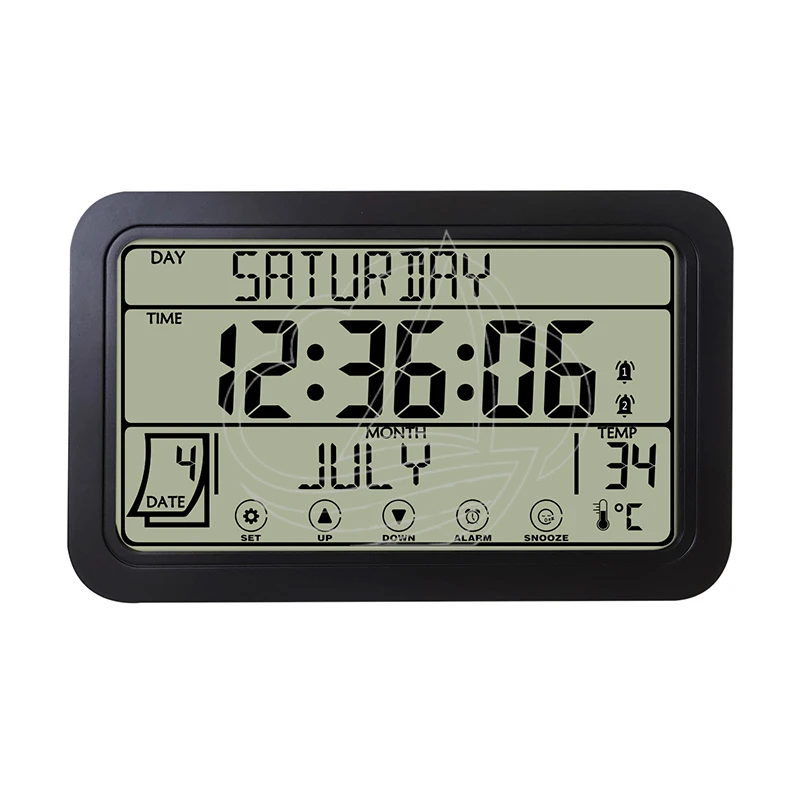 Large Number Digital Wall Clock Temperature Humidity Display Snooze Alarm Clock Desktop Hanging