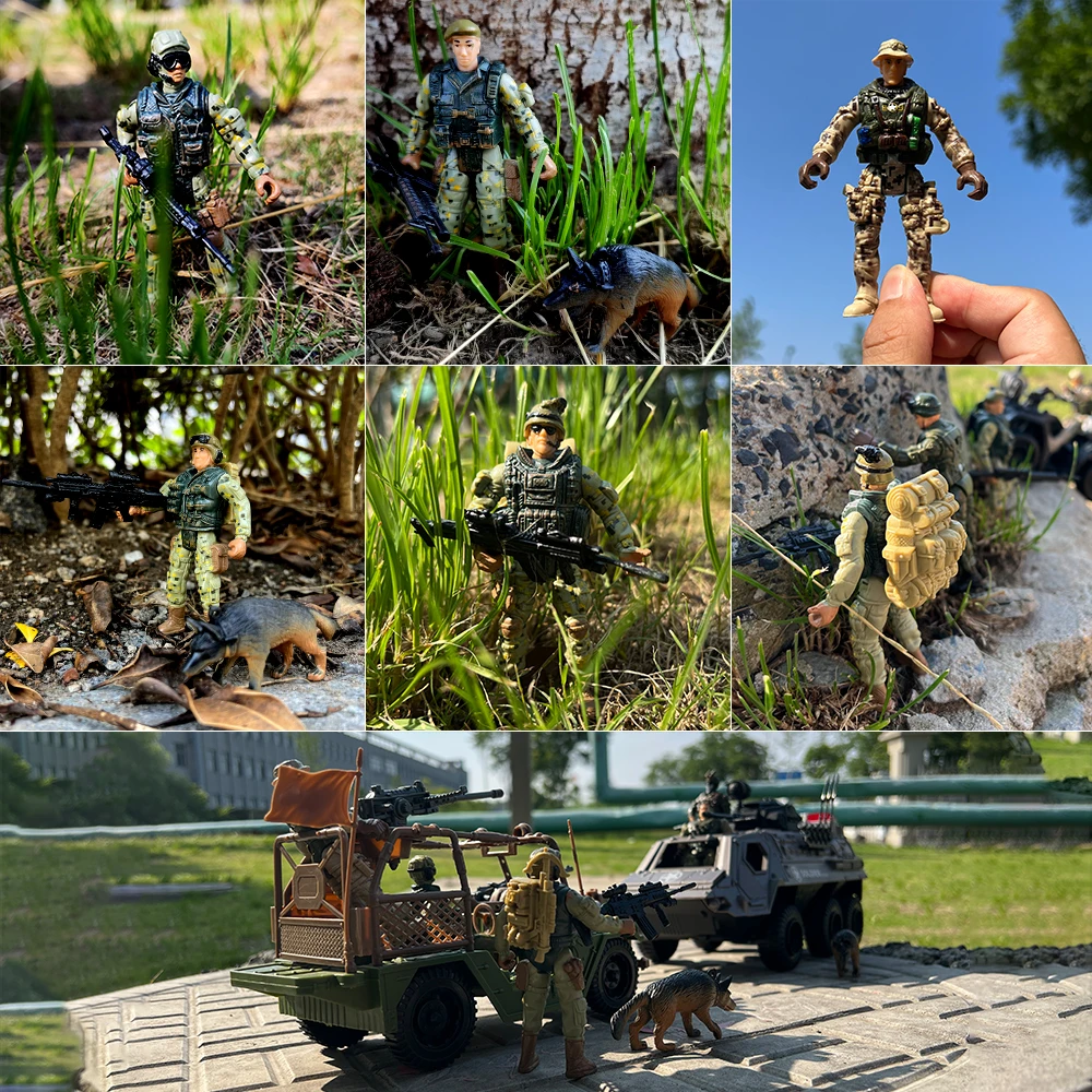 ViiKONDO Action Figure Army Men Toy Soldier Military 1/18 US Special Force Elite SWAT Team Firefighter 4 Inch Firemen Boy\'s Gift