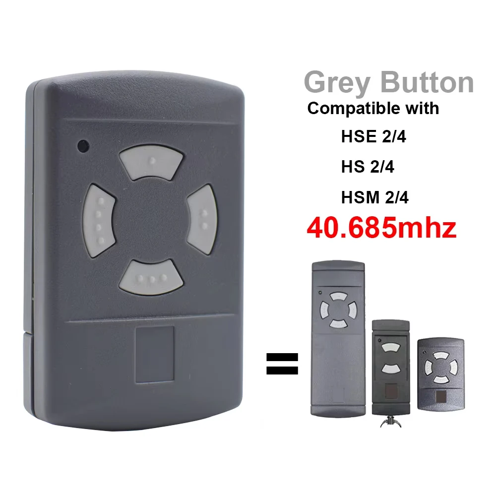 5 Pieces.For 40.685MHz HSM4 HS4 HSE2 HS2 HSM2 Garage Remote Control HSM4 40 MHz Gray Button Gate Door Transmitter