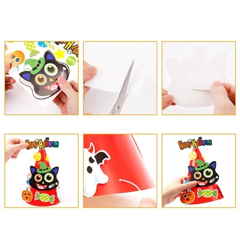 Остроконечная кепка «сделай сам», набор для рукоделия из бумаги, детский костюм для косплея на Хэллоуин, праздничная шляпа для