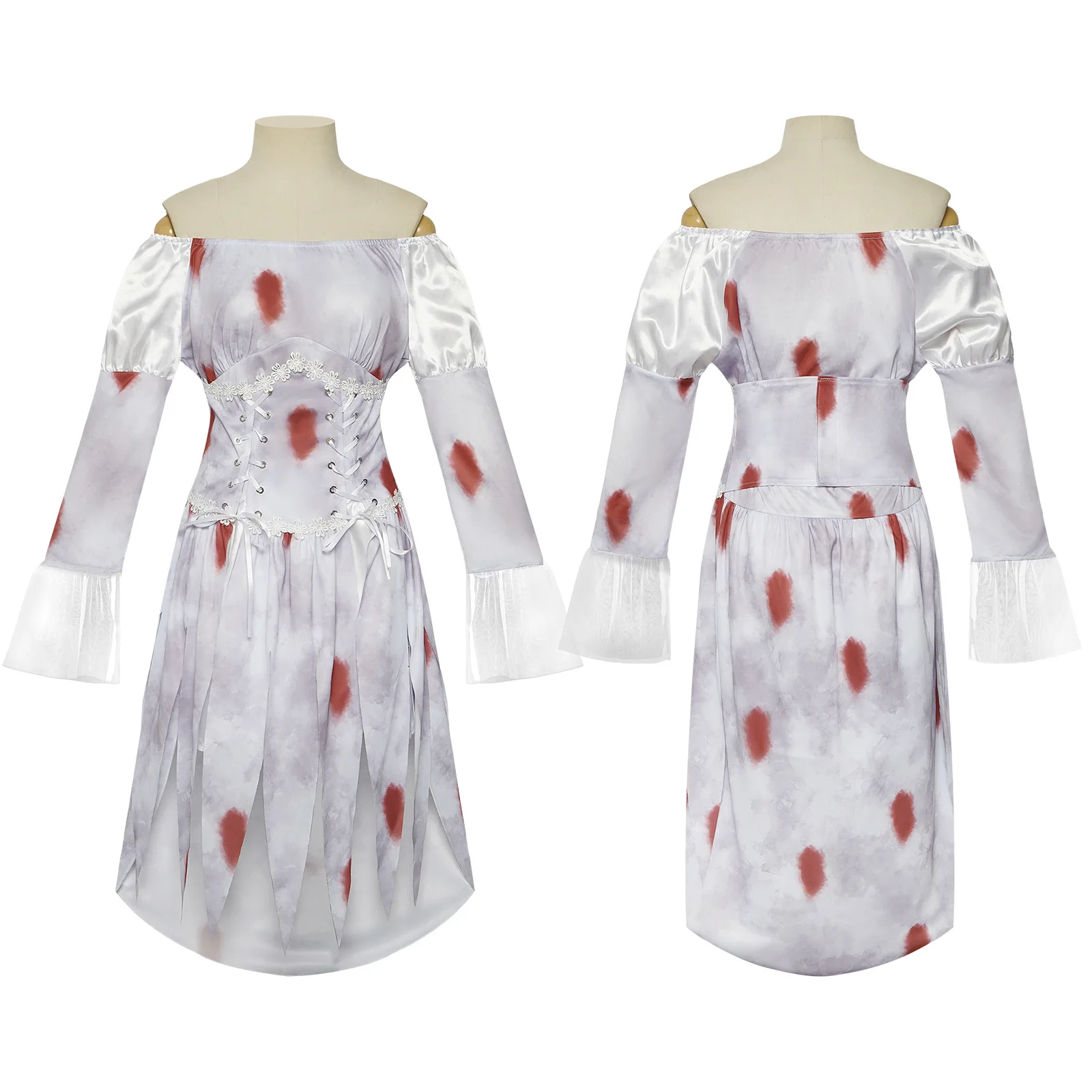 Costume de Cosplay de la Mariée Fantôme d'Horreur pour Femme Adulte, Robe de Zombie Ensanglantée, Déguisement d'Halloween et de Carnaval