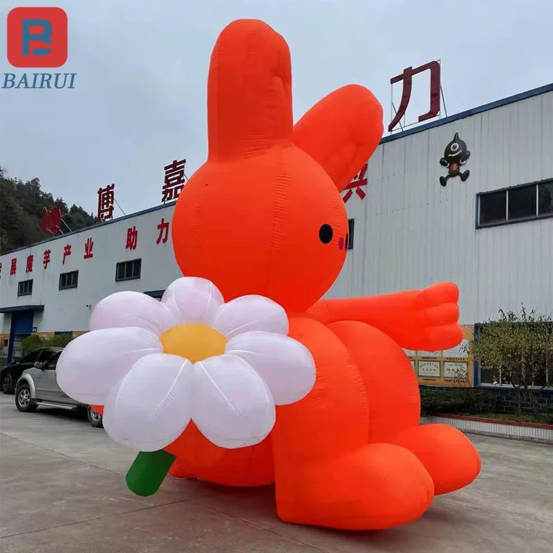 Giant inflatable cartoon glowing rabbit air model shopping mall outdoor decoration props can be customized