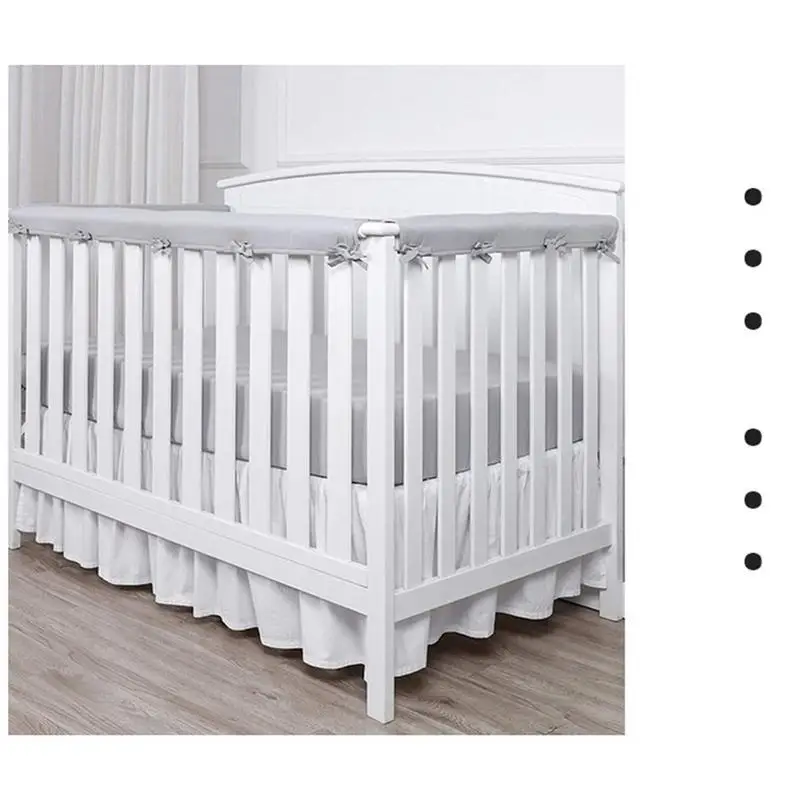 3pcs/set Baby Crib Rail Cover Anti-bite Solid Color Bed Fence Guardrail Newborn Care Safety Protection Wrap Edge