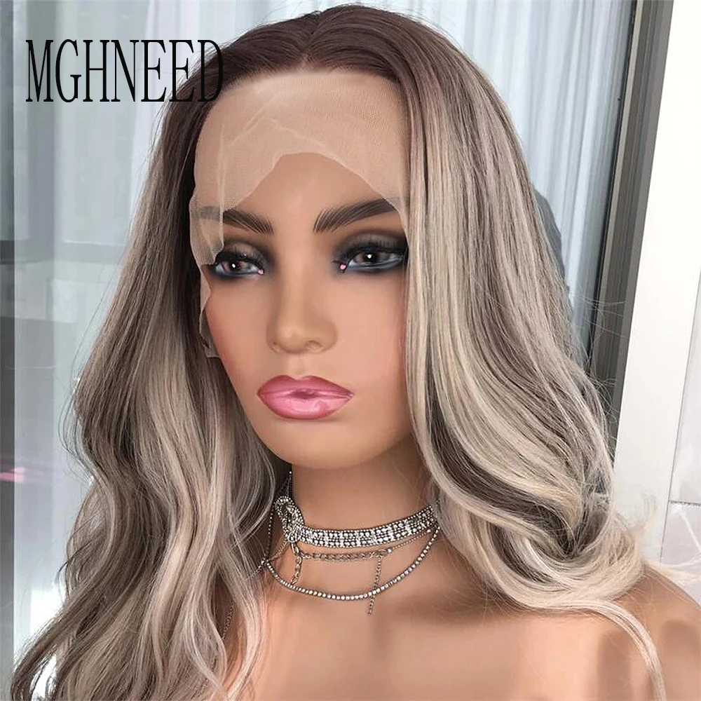 Wig Depan Renda Rambut Manusia Disorot Coklat Pirang 13X4 Wig Depan Renda untuk Wanita Gelombang Alami HD Renda Transparan Brasil