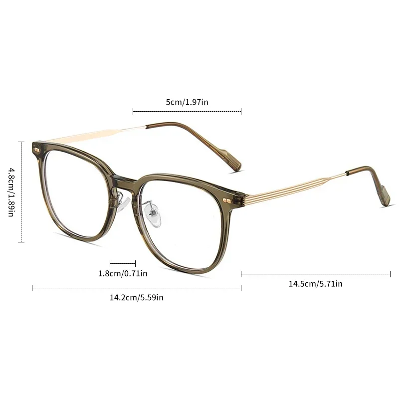 Metal Frame Myopia Glasses Anti Blue Light Elliptical Resin -1.0 -2.5 -3.0 Neutral Style Flat Glasses Computer Glasses