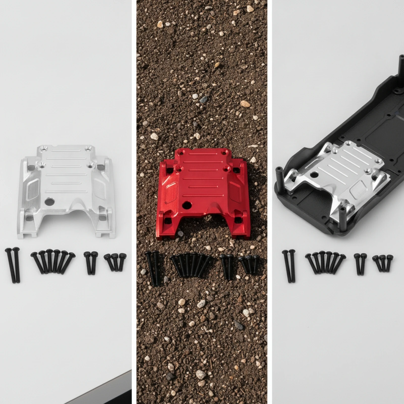 RC Car Gearbox Plate Aluminum Alloy Gearbox Mount with Screws Part Anodized Hardware High-Strength