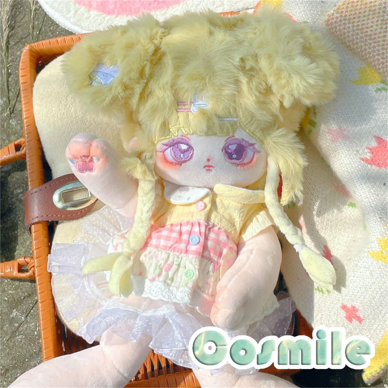 No attributes Lemon Cake Yellow Hair Long Legs Stuffed Plushie Plush 30cm Doll Body Toy Ningmeng BK