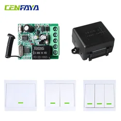 CENFAYA 433HMz Wireless Light Switch 110V 220V 230V Mini Relay Receiver Module RF Wall Panel Transmitter Remote Control for Lamp