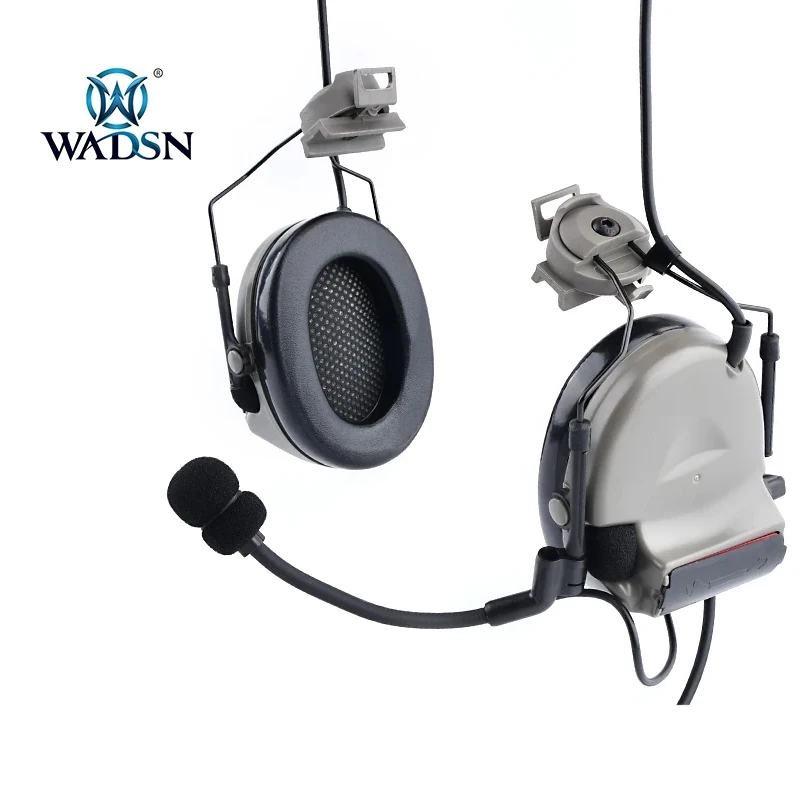 WADSN Tactical Comtact II Headset Hunting Shooting Headphone U94 PTT Kenwood With Helmet Rail Adapter Soft Earmuff  Earphone