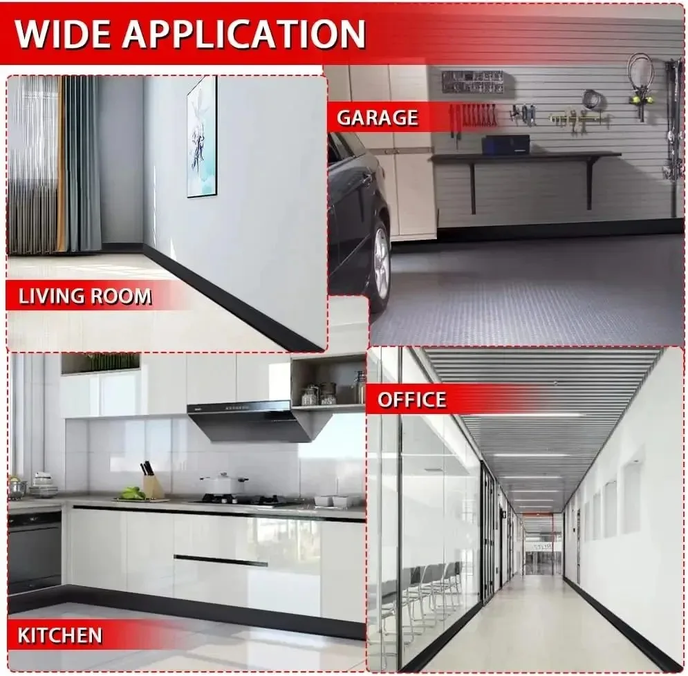 1Pc 39.37/78.74/118.11in Wide Flexible Baseboard