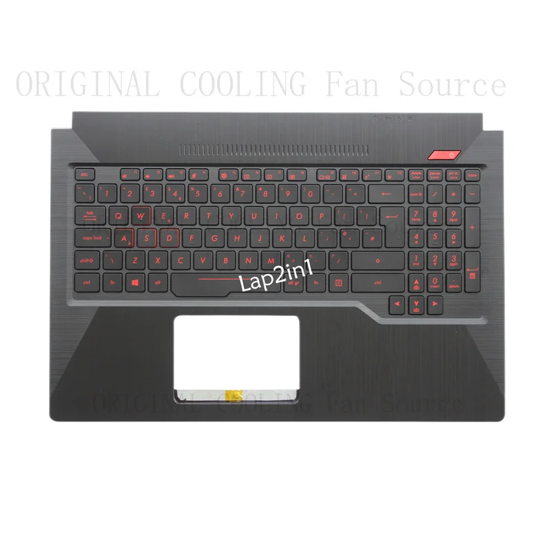 R+  New FOR ASUS FX503V FX503VD FX503VM Palmrest UK Red Backlit Keyboard 90NR0GN1-R31UK0