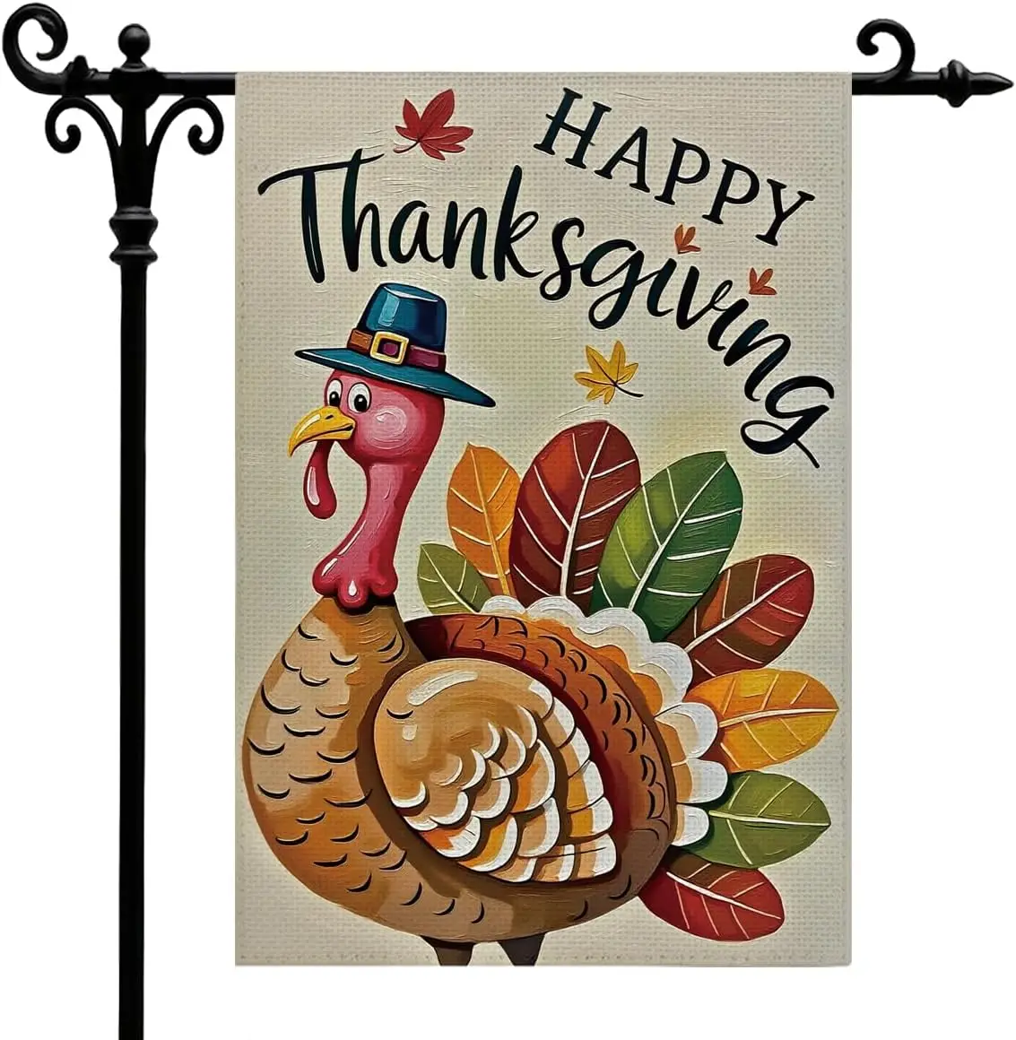 Happy Thanksgiving Garden Flag For Outside, Thanksgiving Turkey Fall Garden Flags, Double Sided Fall Harvest Holiday Yard Fl yyi