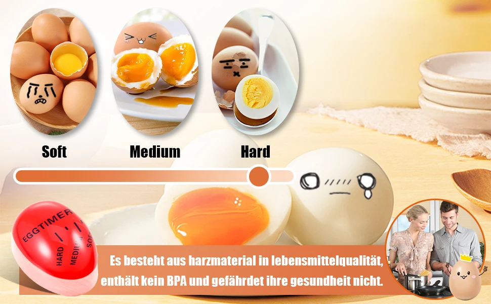 4pcs/set Colour Changing Boiled Egg Timer Safe And Reliable Made With Resin Easy To Resin Egg Timer