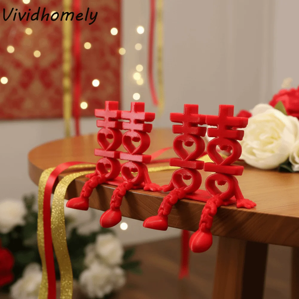 2Pcs Red 3D Xi Word… - image