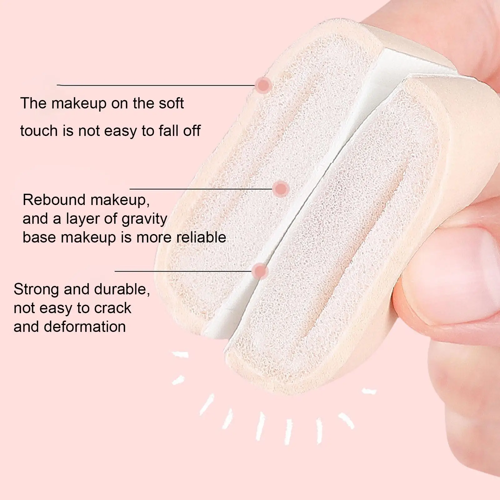 1 Uds esponja triangular para polvos sueltos líquido cosmético suave esponja para polvos de felpa base de maquillaje Puff herramienta de maquillaje