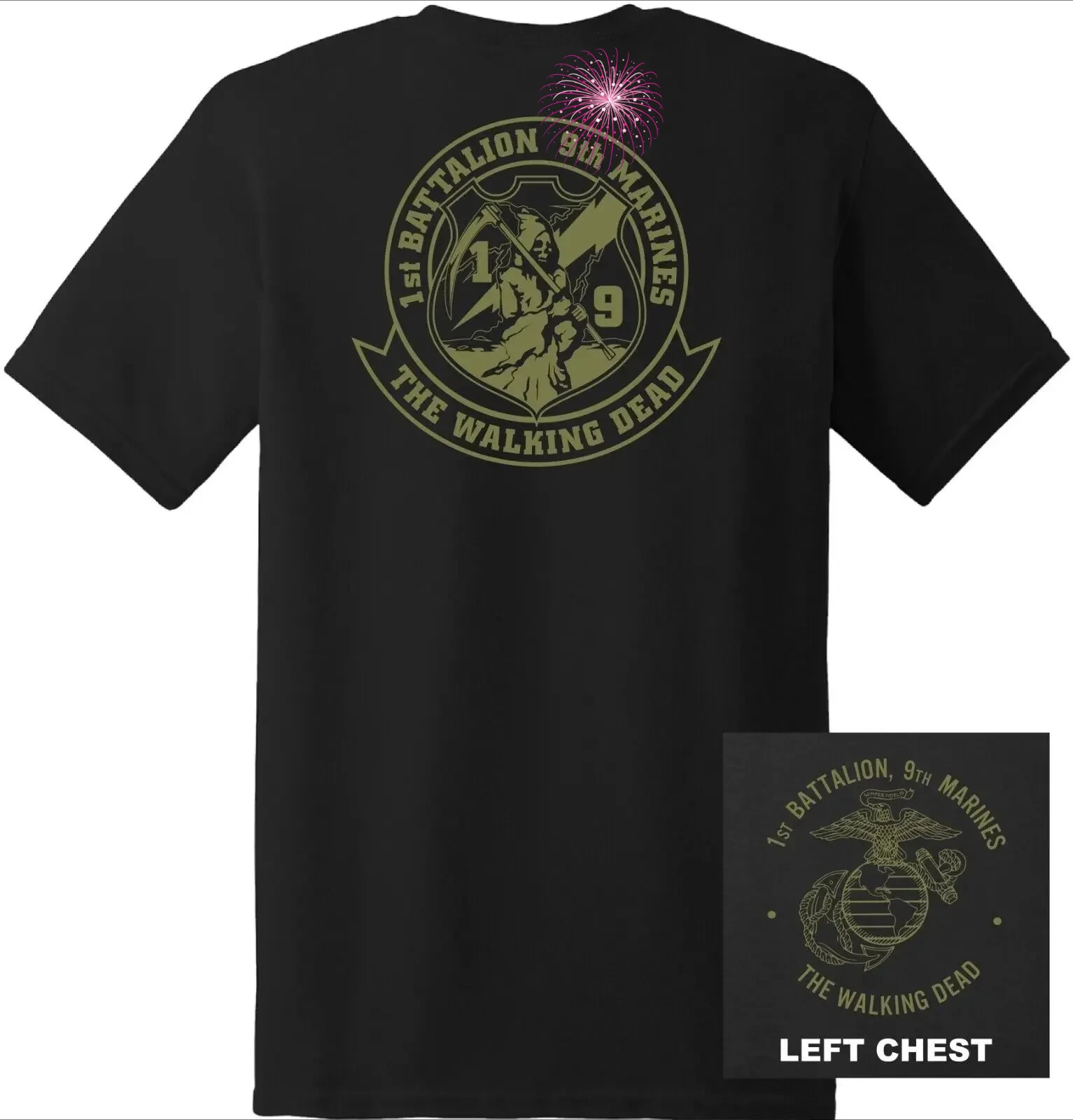 US Marine Corps 1st Battalion 9th Marines Regiment T-Shirt 100% Cotton O-Neck Short Sleeve Summer Casual Mens T-shirt Size S-3XL