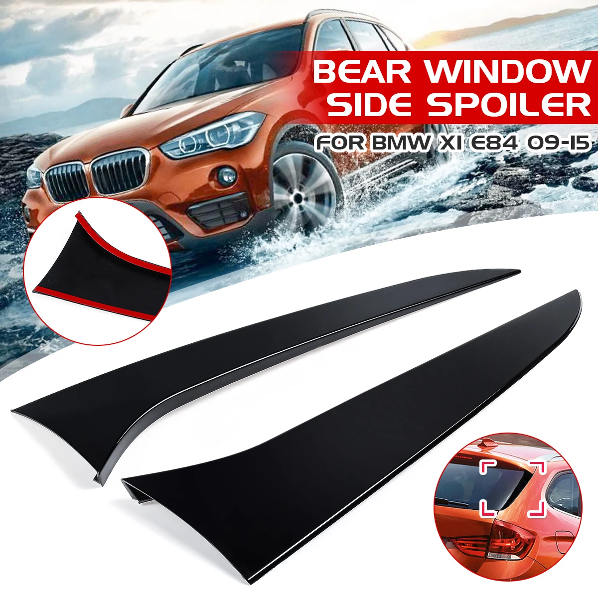 Paar Heckfenster-Canards, Kofferraumspoiler, Luftsplitter für BMW E84 Zubehör