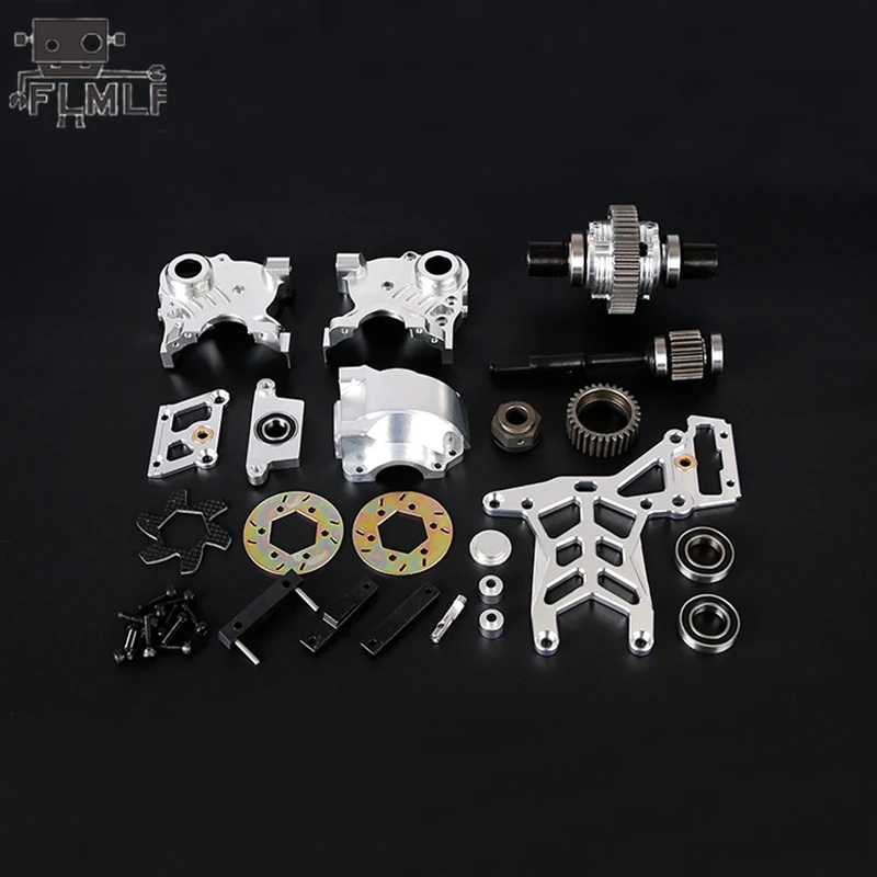 Rc Car Complete CNC Metal Gearbox Middle Transmission Box Assembly Set Fit 1/5 HPI ROFUN BAHA ROVAN KM BAJA 5B 5T 5SC Truck Part