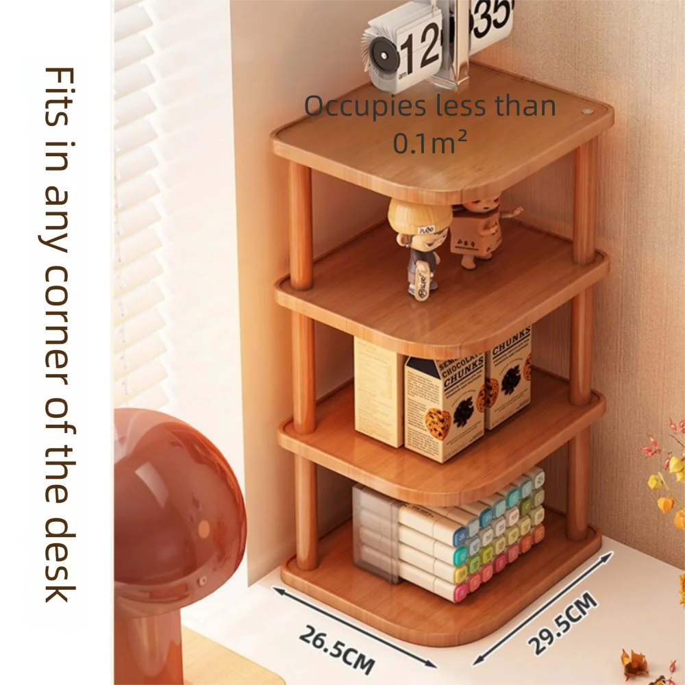 2/3/4 Tier Desktop Corner Stand Vertical Design Space Saving Corner Storage Rack Large load Bearing Multipurpose