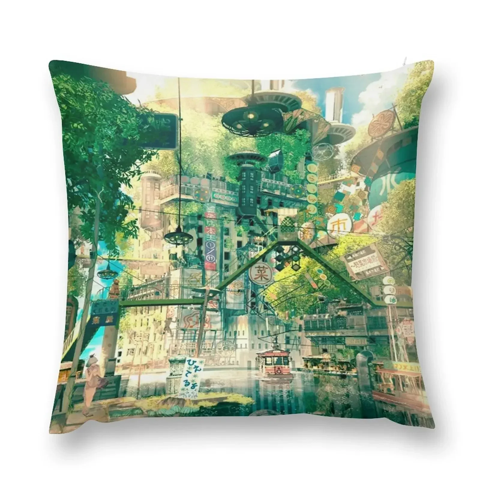 

Anime fantasy urban Throw Pillow Pillows Aesthetic christmas pillowcases pillow