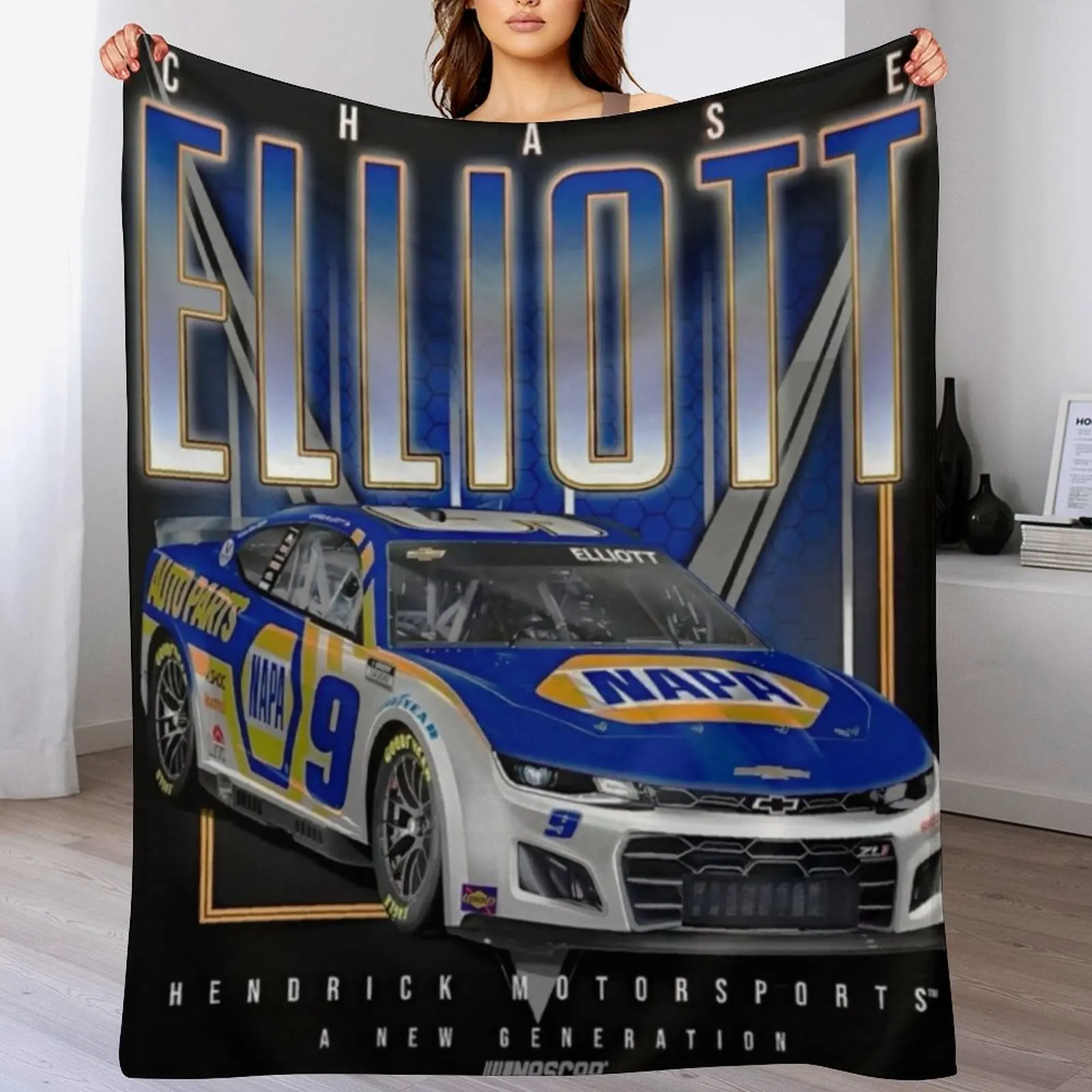 

Chase elliott Car Throw Blanket Baby Plaid Beautifuls Furrys Blankets