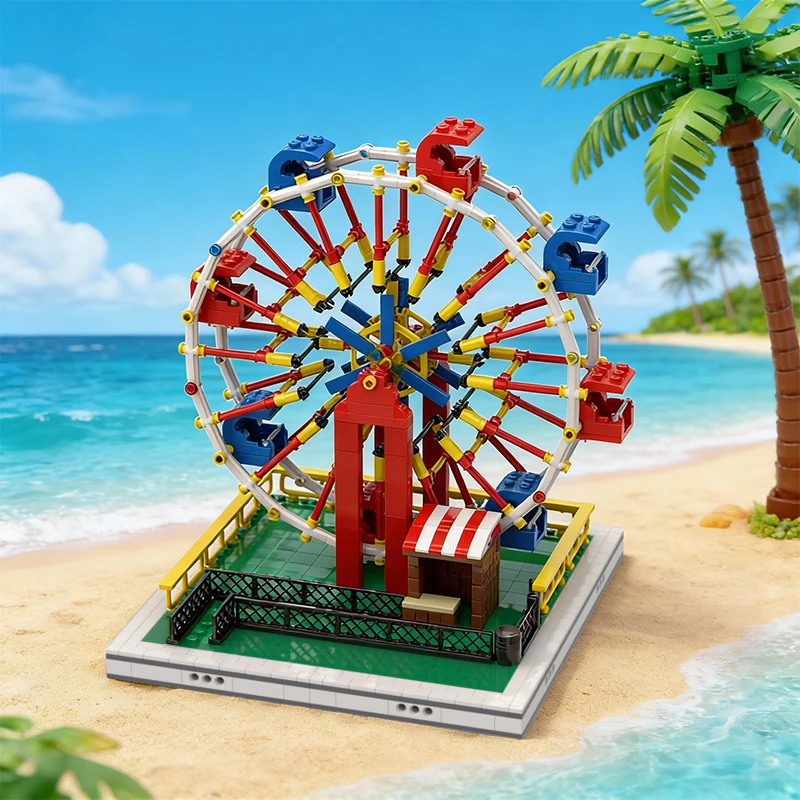 1243 PCS City Engineering Ferris Wheel for modular Amusement Park MOC Customize Modular Building Block DIY Boy Holiday Toy Gifts