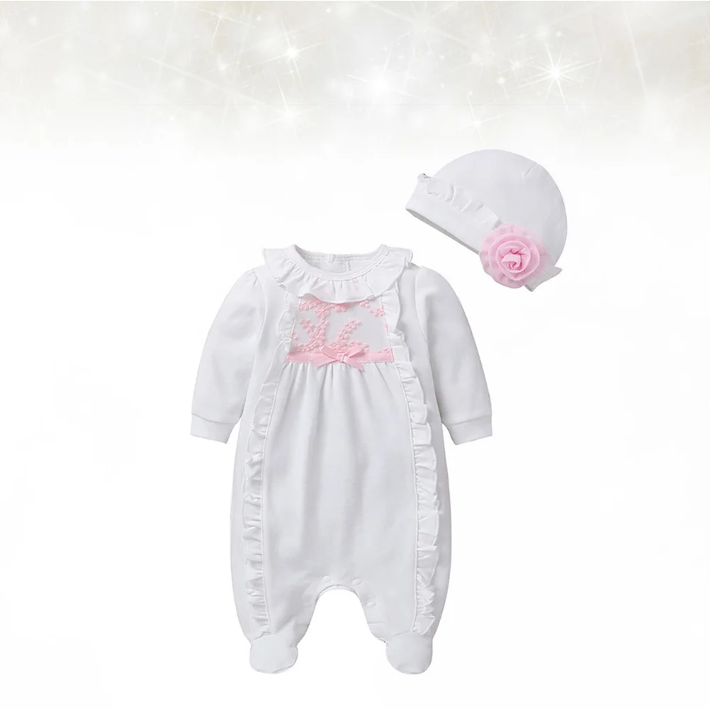 

Infant Baby Jumpsuits Long Sleeves White 59cm Comfortable Breathable Cotton Baby Clothing Climbing Suit Infant Clothing