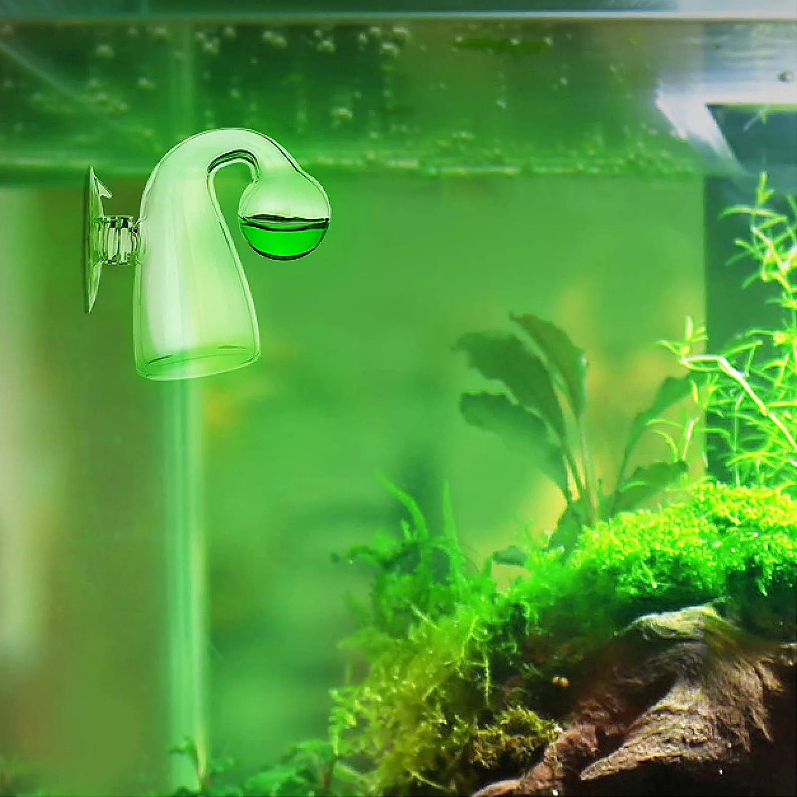 2Pcs Aquarium Co2 Indicator Glass Drop Checker Carbon Dioxide Fish Tank Tester Co2 Drop Glass Checker