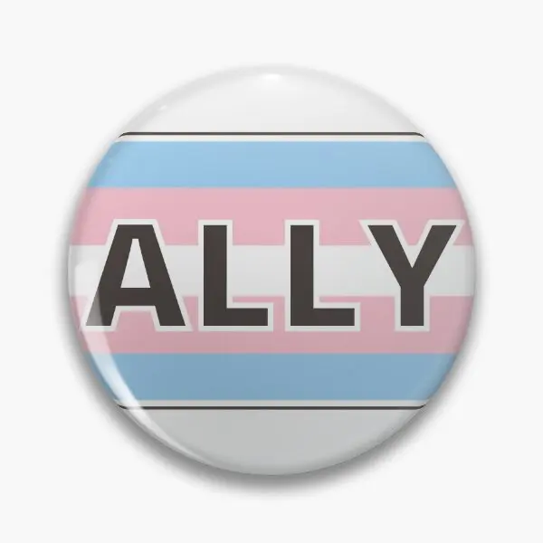 Pastel Trans Ally  Soft Button Pin Funny Fashion Cute Brooch Metal Lover Clothes Creative Jewelry Collar Decor Women Lapel Pin