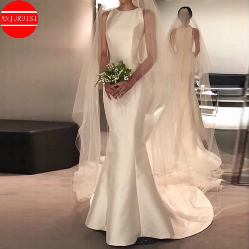 Mermaid Wedding Dresses For Women 2022 Bride Gown Satin Vestidos De Novia Simple Suknia Ślubna Trouwjurk Brautkleid Gelinlik