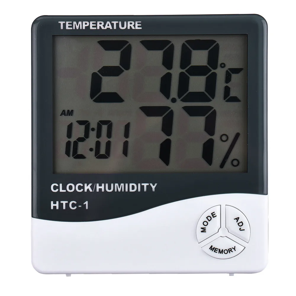 Digital LCD Electronic Humidity Meter Smart Electric Digital Hygrometer Thermometer Weather Station Clocks Outdoor For Kitchen