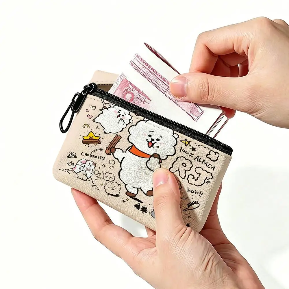 Niedliche BT21 Daily Carry Kleingeldbörse aus Oxford-Stoff, Mehrzweck-Aufbewahrungstasche für Schlüssel, Karten, Münzen – Detail 6