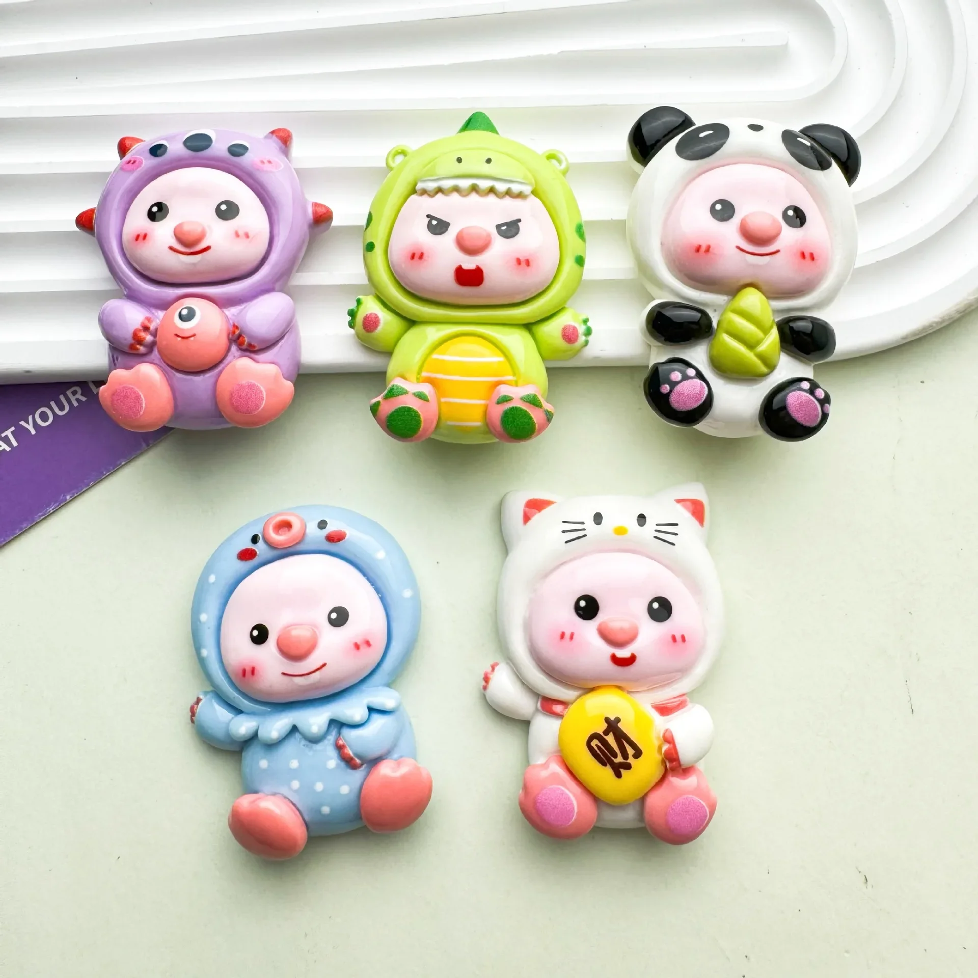 2pcs Resin accessories big card drag beaver cartoon resin flatback diy jewelry accessories crafts materials